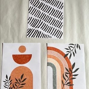 set of 3 boho canvas prints